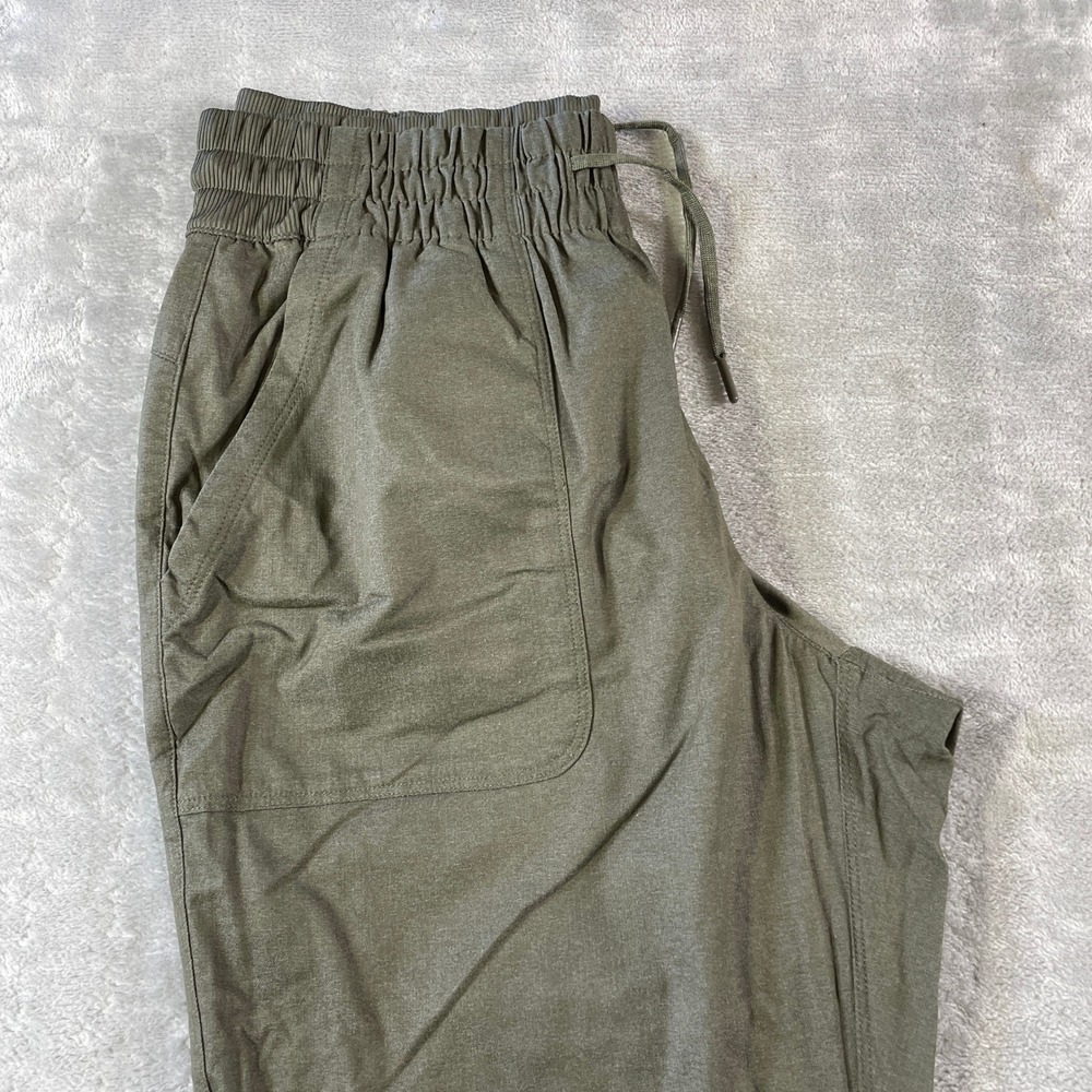 The North Face Aphrodite 2.0 Capri Pants Women Large Green Ruched Hiking Outdoor - Picture 8 of 12